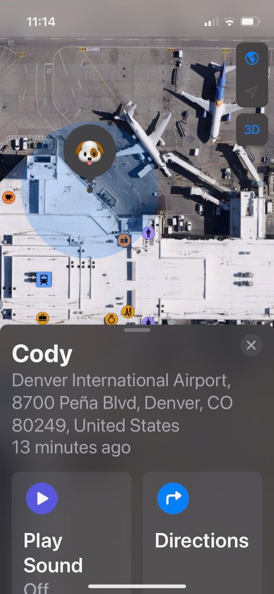 Tracking Cody at the Airport