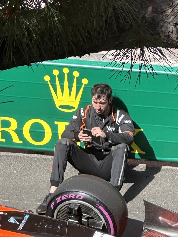 View Behind of F2 Driver After Race