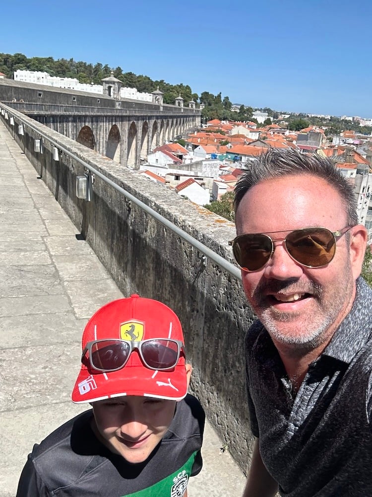 Chad and Seb Atop the Aqueduct