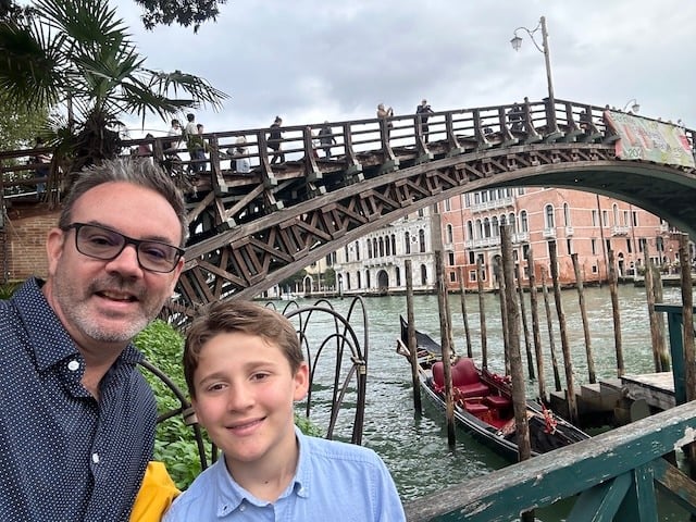 Hanging with Seb at the Accademia Bridge