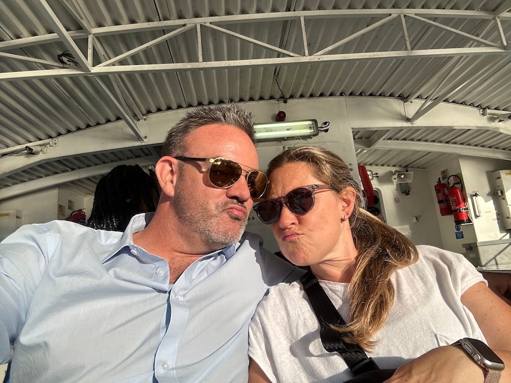 Kissy Face on the Uber Boat
