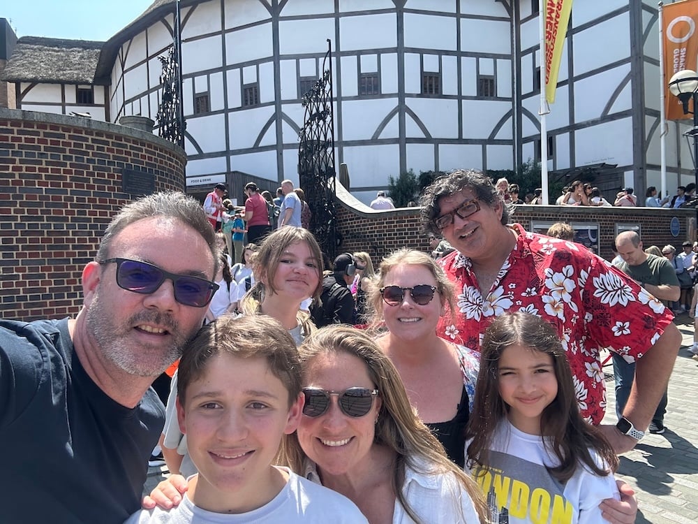 Outside the Globe Theater
